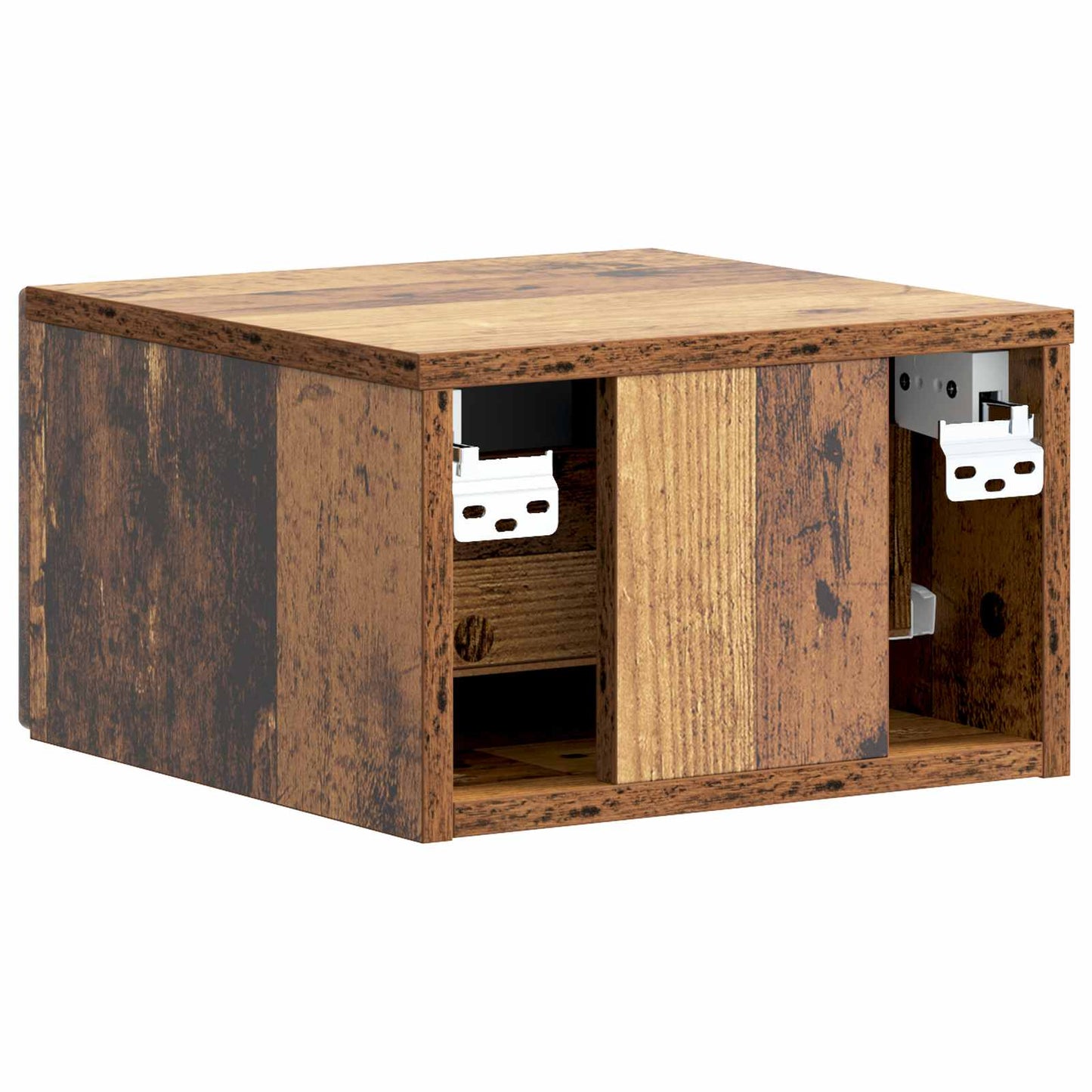 Væghængt Natbord med skuffe 2 pcs Gammelt træ 33 x 34,5 x 20 cm