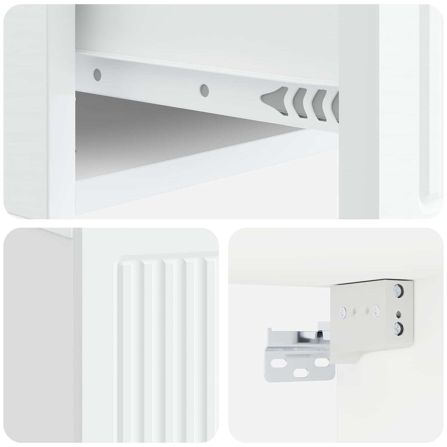 Natskab med skuffe 2 pcs Hvid 49 x 34,5 x 20 cm Konstrueret træ