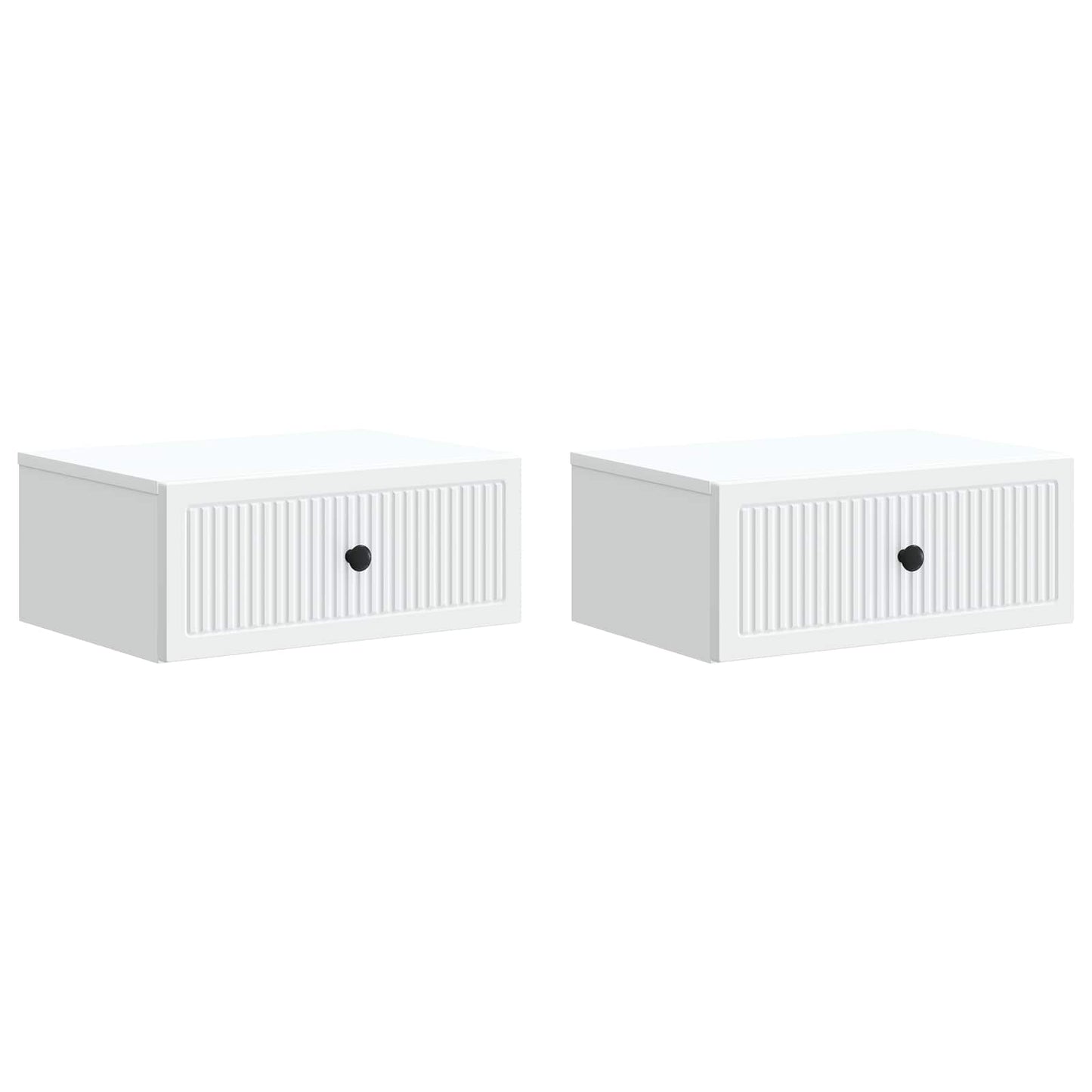 Natskab med skuffe 2 pcs Hvid 49 x 34,5 x 20 cm Konstrueret træ