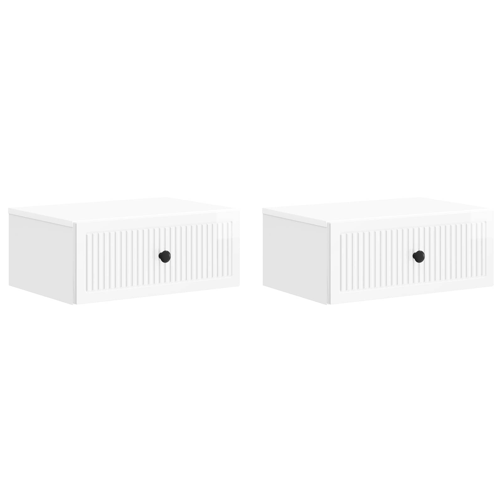 Natskab 2 pcs Hvid højglans 49 x 34,5 x 20 cm Konstrueret træ billede