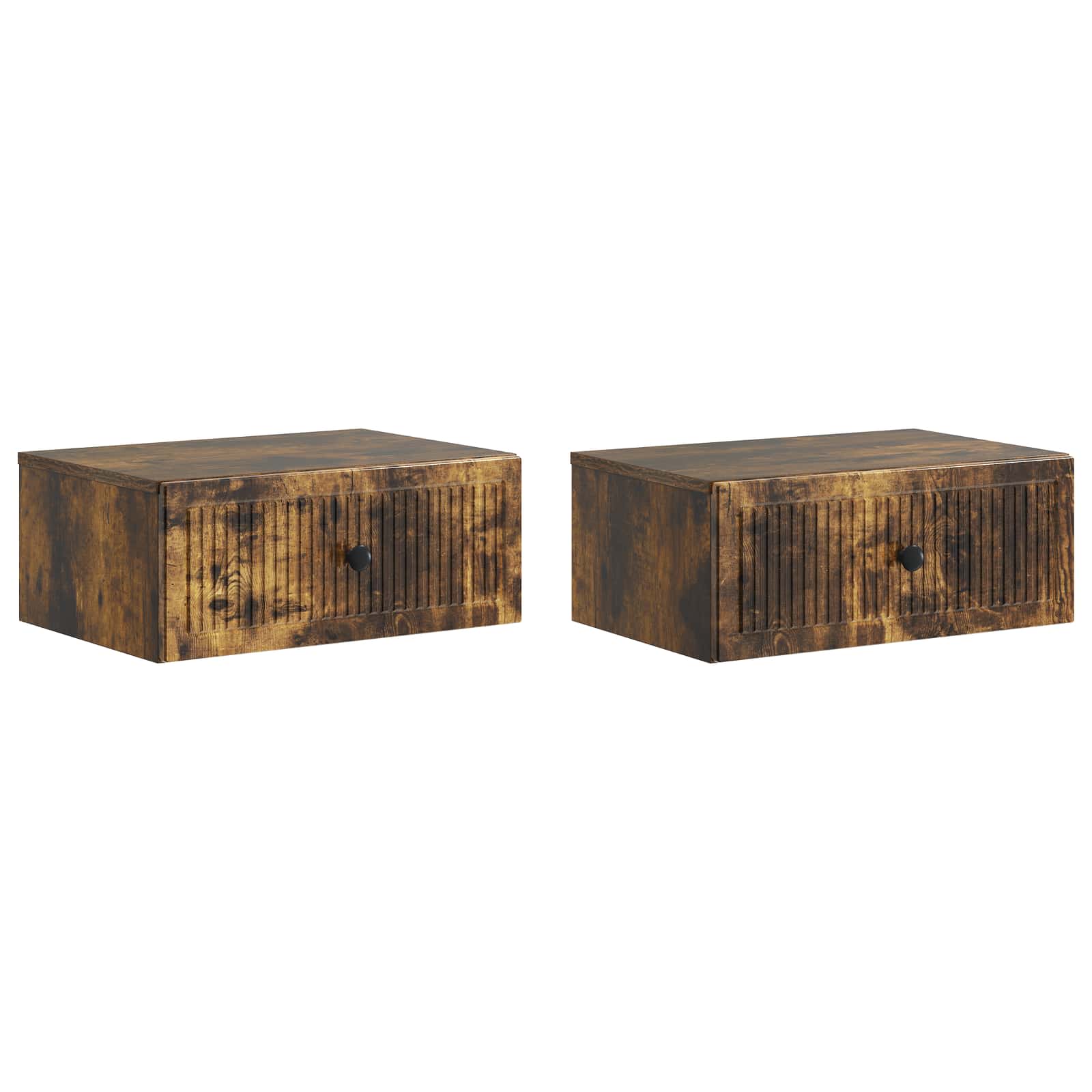 Natskab 2 pcs Røget eg 49 x 34,5 x 20 cm Konstrueret træ billede
