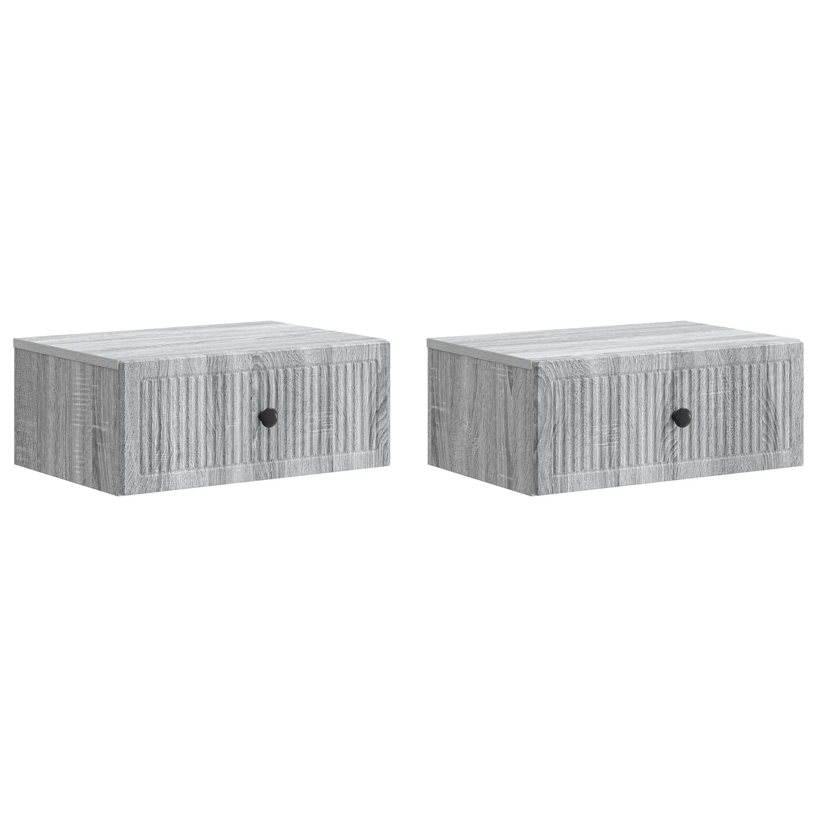 Natskab 2 pcs Grå sonoma-eg 49 x 34,5 x 20 cm Konstrueret træ billede