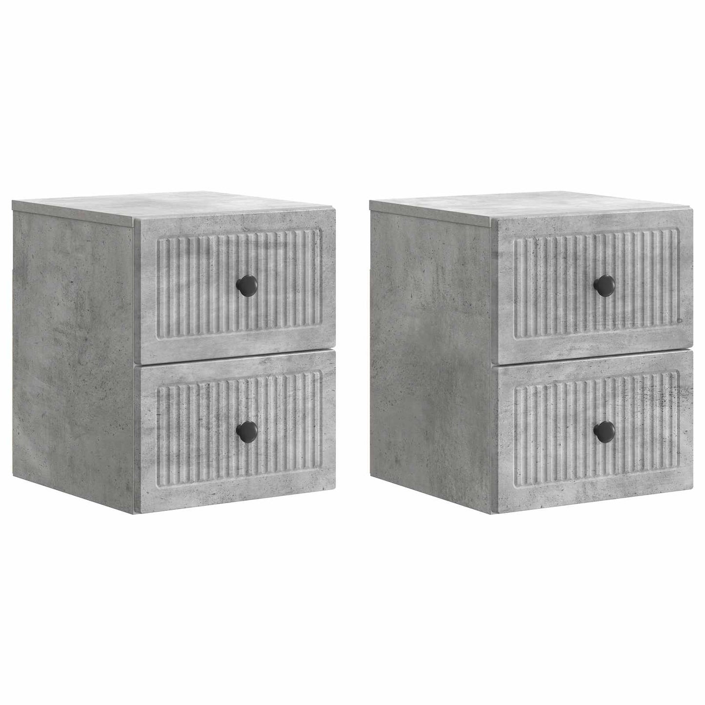Væghængt Natbord med skuffe 2 pcs Betongrå 33 x 34,5 x 40 cm