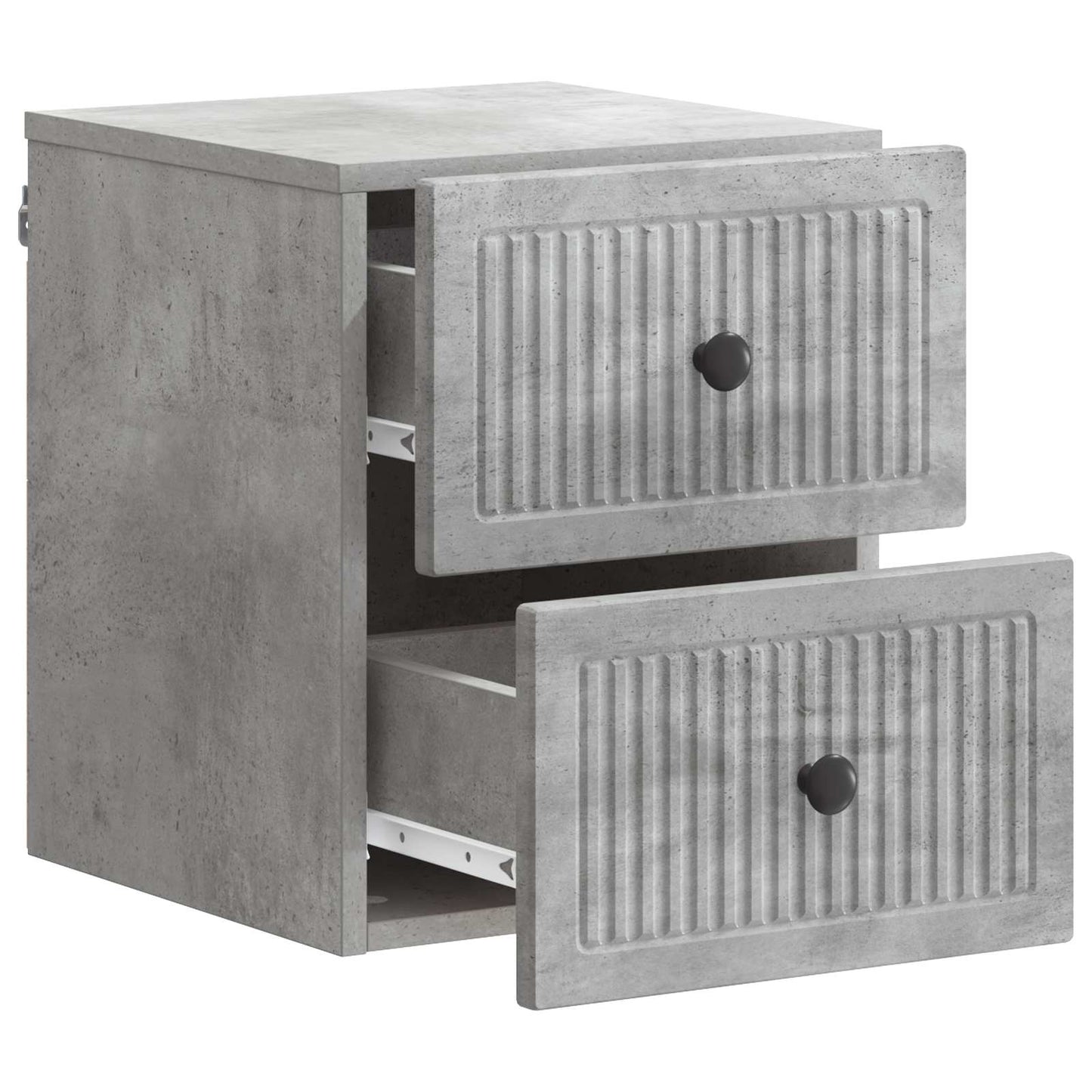 Væghængt Natbord med skuffe 2 pcs Betongrå 33 x 34,5 x 40 cm