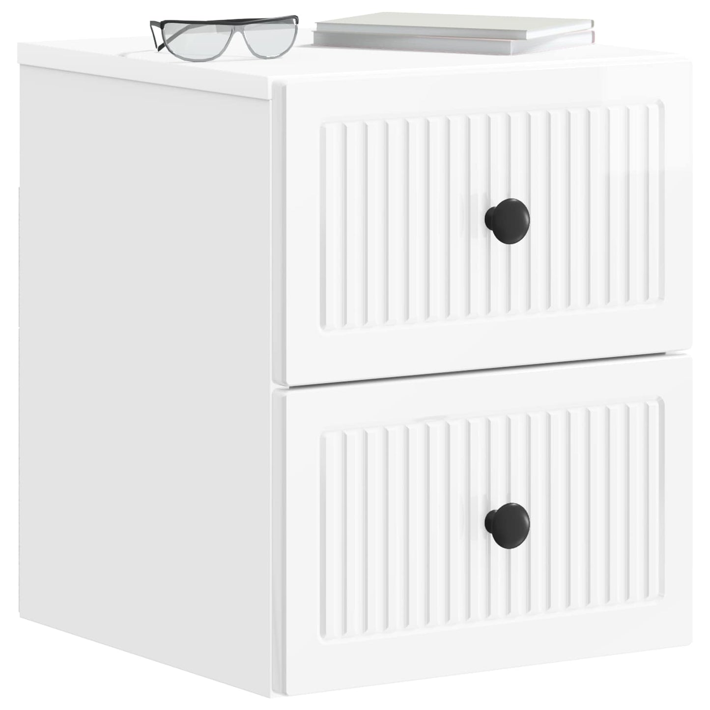 Væghængt Natbord 2 pcs Hvid højglans 33 x 34,5 x 40 cm