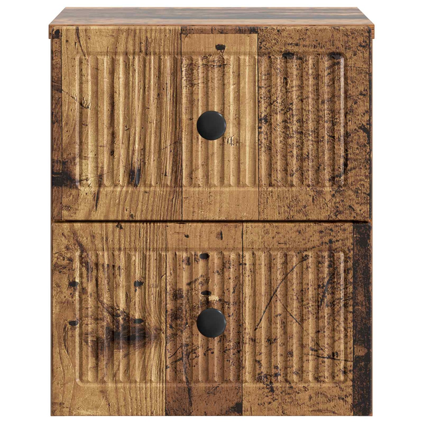 Væghængt Natbord med skuffe 2 pcs Gammelt træ 33 x 34,5 x 40 cm