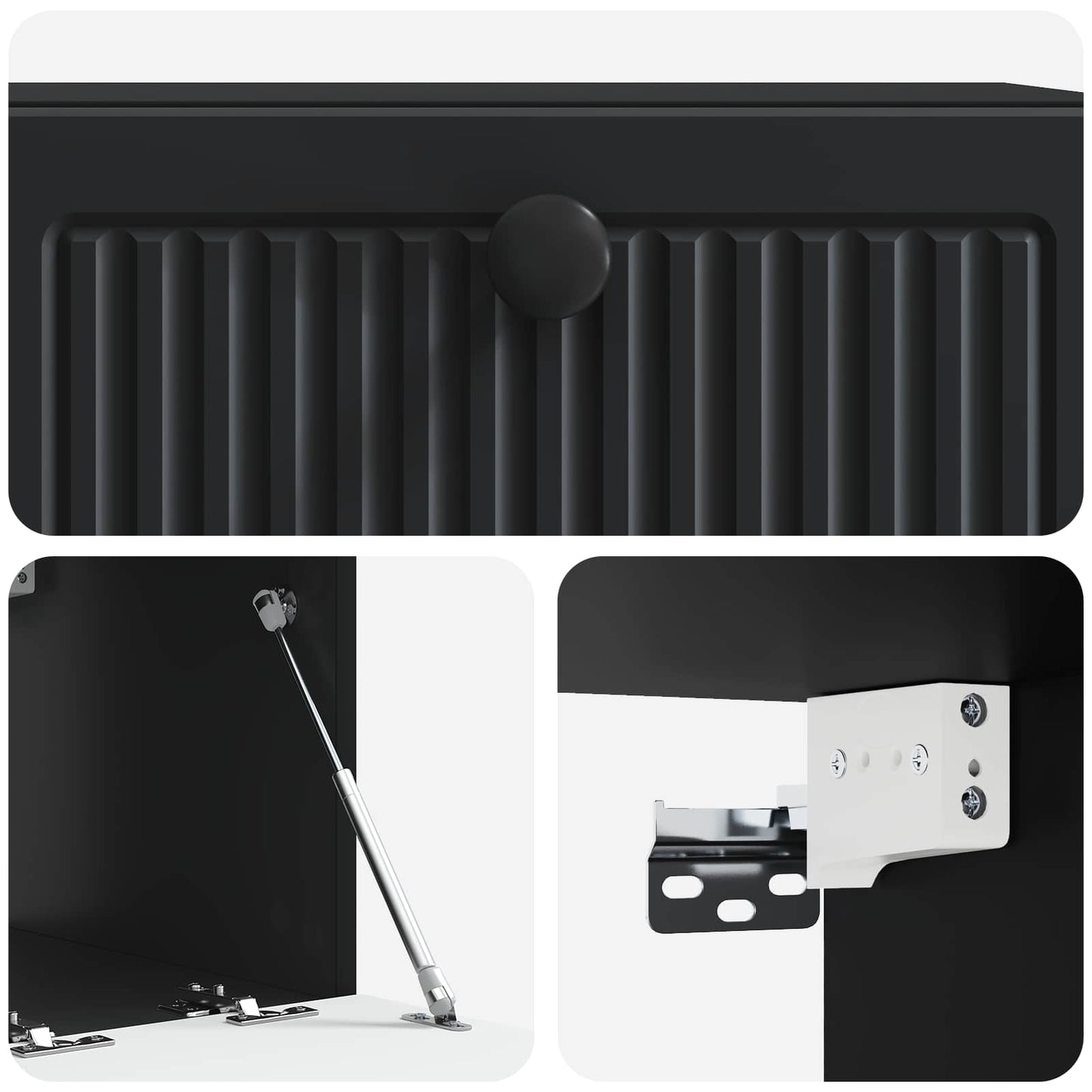 Væghængt TV-skab Sort 59,5 x 41 x 30 cm Konstrueret træ
