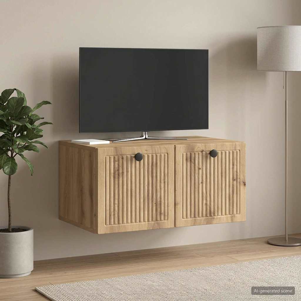 Væghængt TV-skab Artisan-eg 59,5 x 41 x 30 cm Konstrueret træ