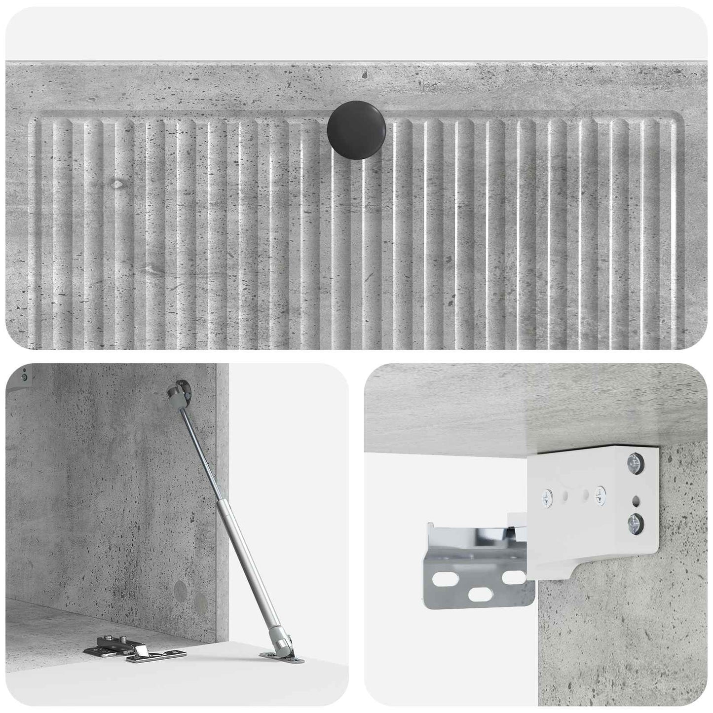 Væghængt TV-skab Betongrå 78,5 x 41 x 30 cm Konstrueret træ