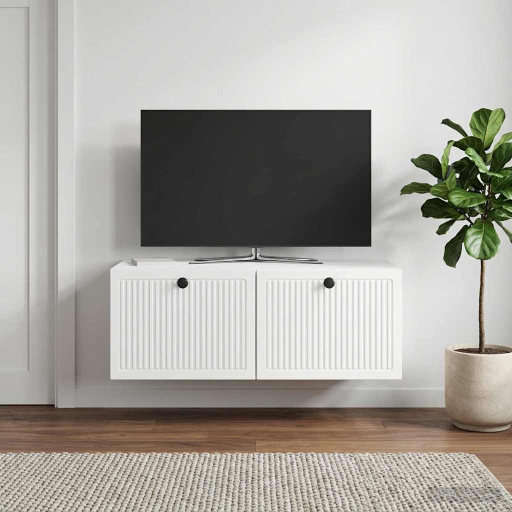 Væghængt TV-skab Vægmonteret Hvid højglans 78,5 x 41 x 30 cm