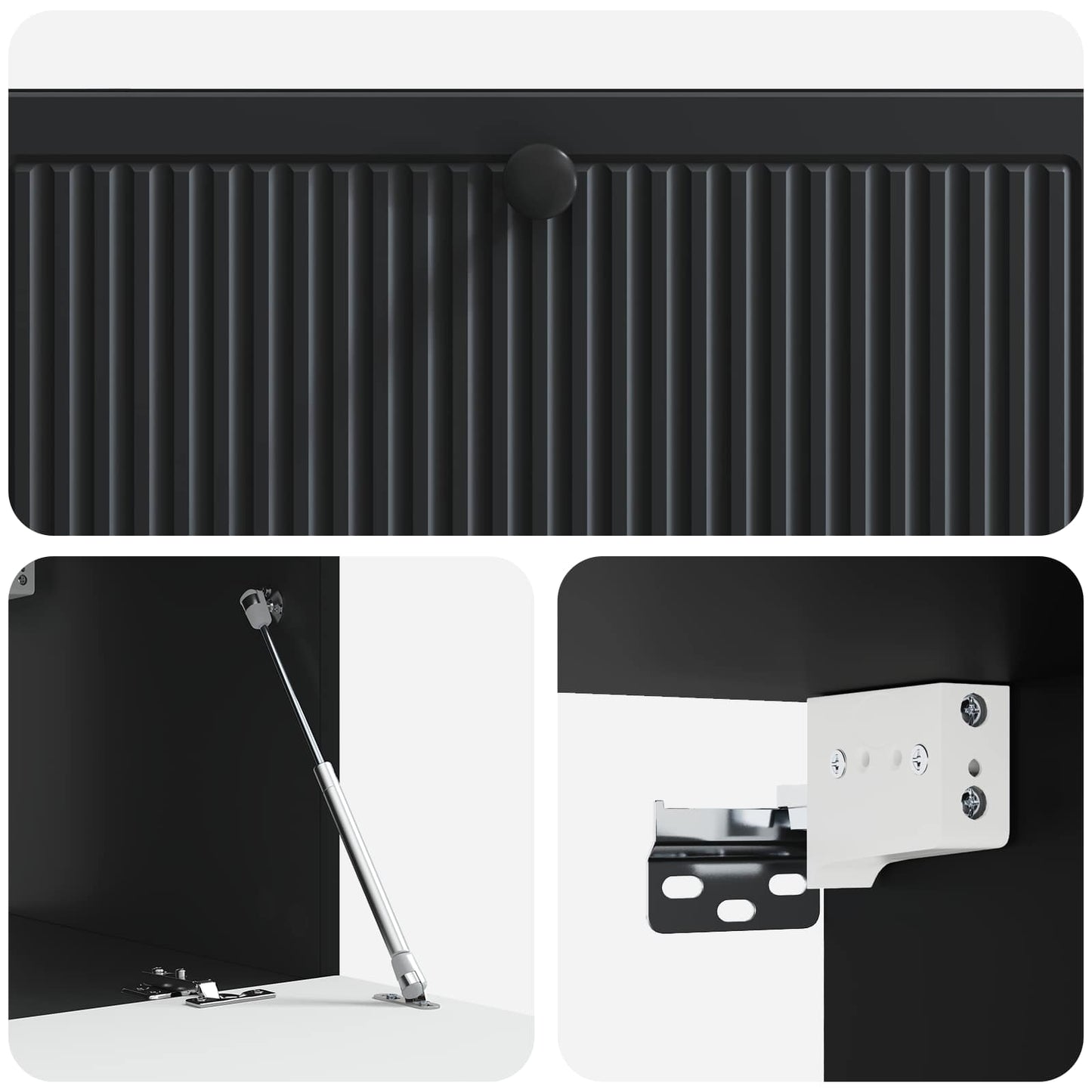 Væghængt TV-skab Sort 98 x 41 x 30 cm Konstrueret træ