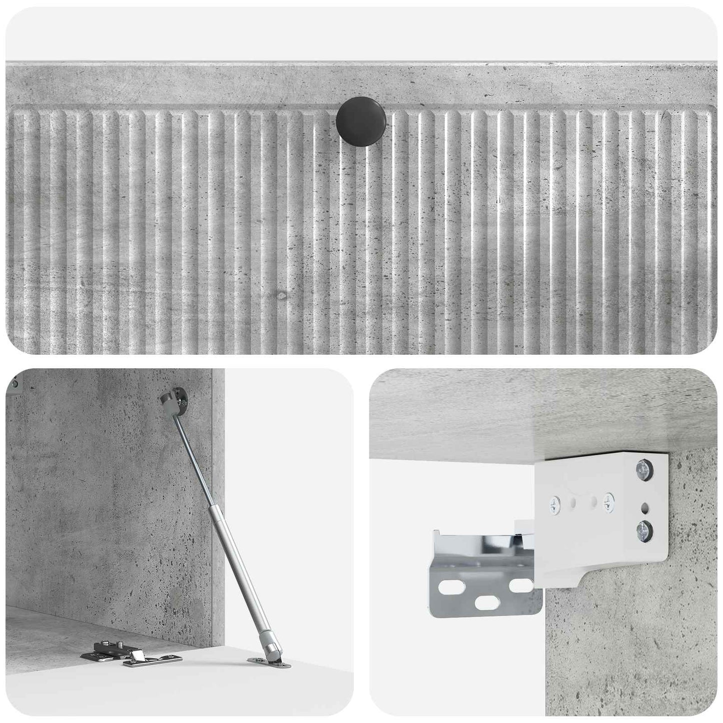 Væghængt TV-skab Betongrå 98 x 41 x 30 cm Konstrueret træ