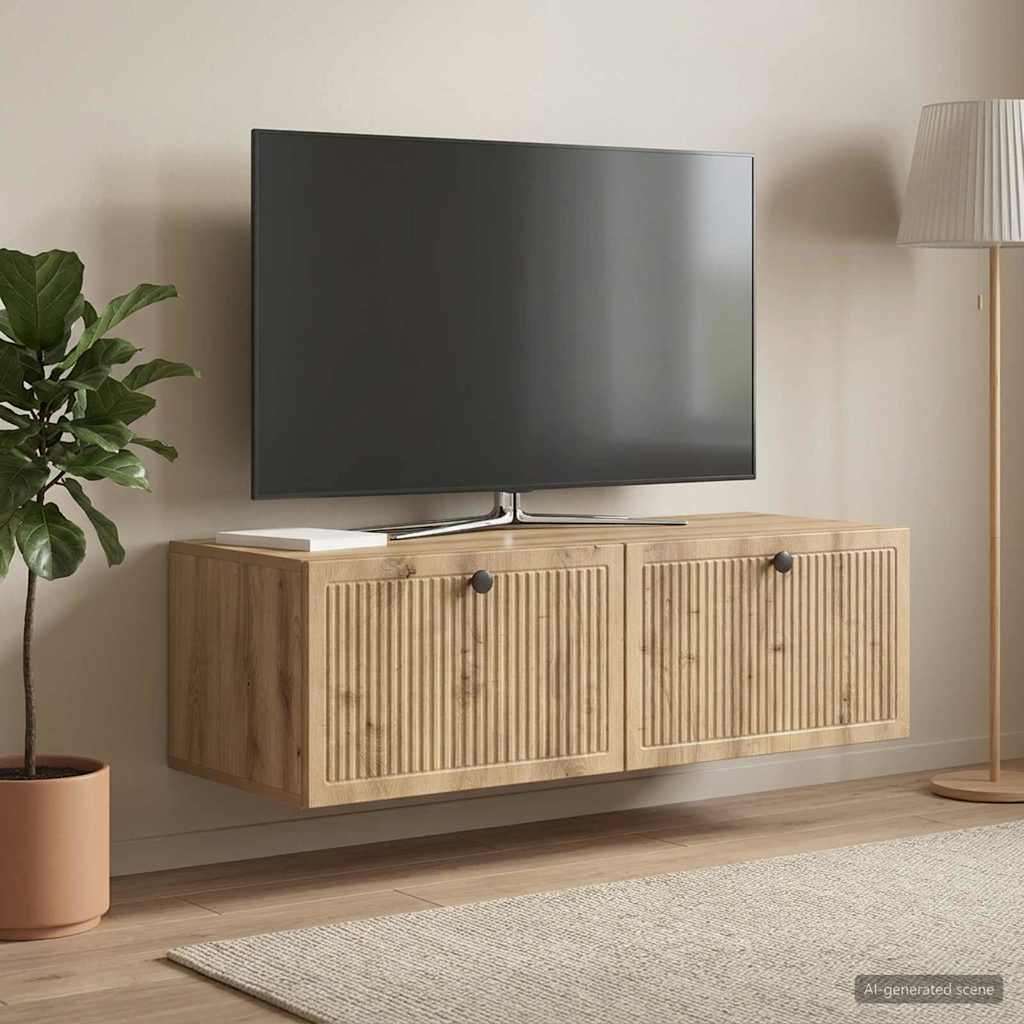 Væghængt TV-skab Artisan-eg 98 x 41 x 30 cm Konstrueret træ