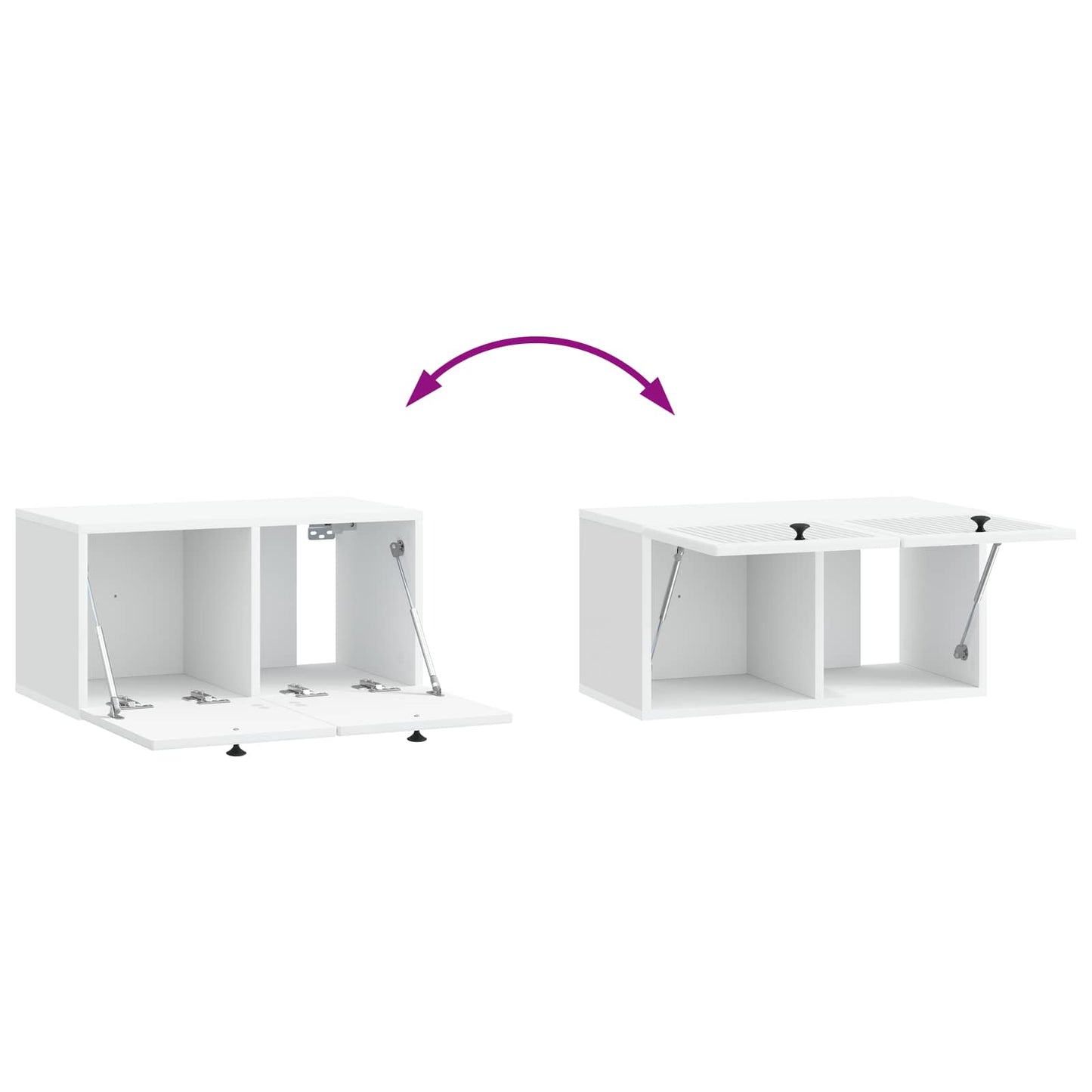 Væghængt TV-skab Hvid 59,5 x 31 x 30 cm Konstrueret træ