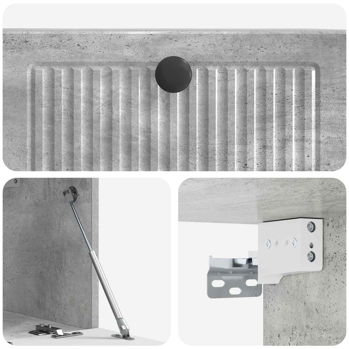 Væghængt TV-skab Betongrå 59,5 x 31 x 30 cm Konstrueret træ