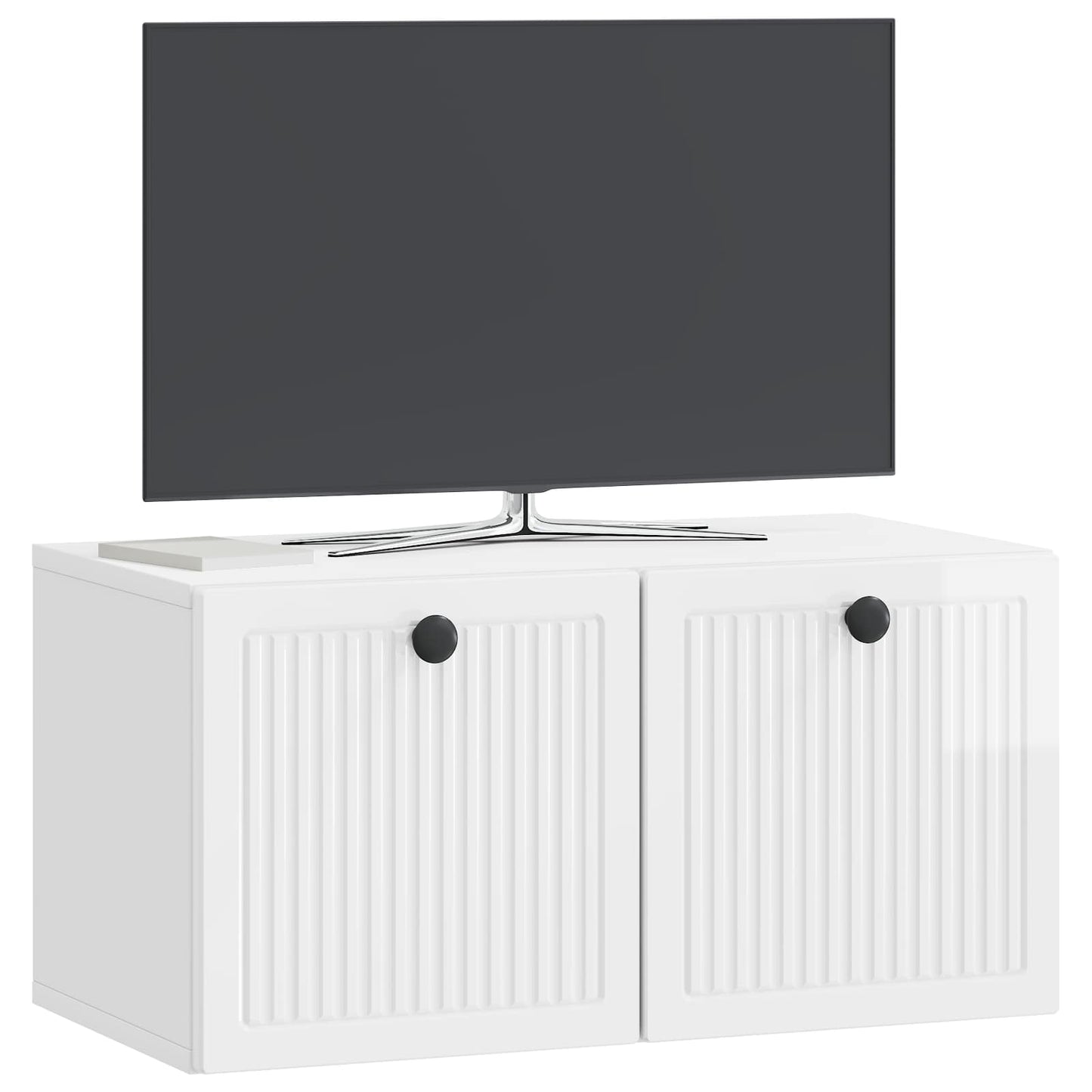 Væghængt TV-skab Vægmonteret Hvid højglans 59,5 x 31 x 30 cm