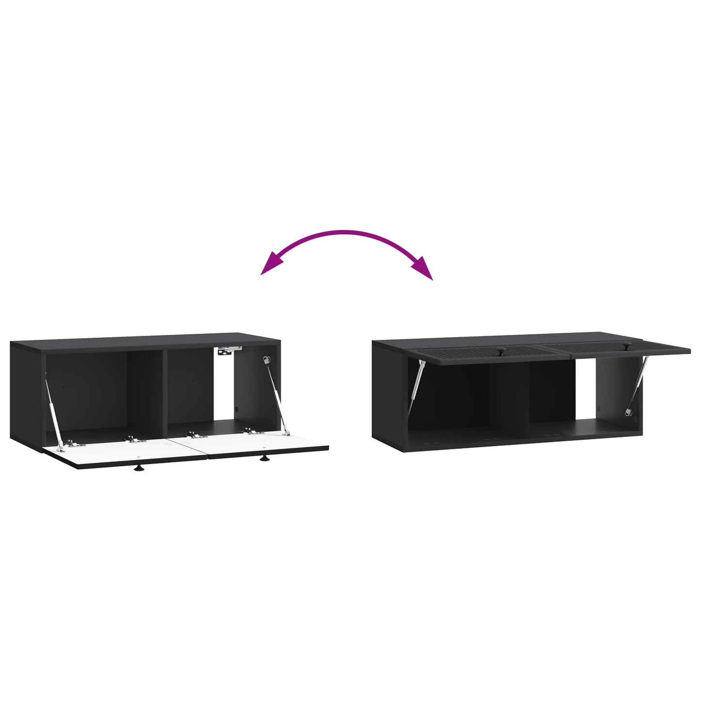 Væghængt TV-skab Sort 78,5 x 31 x 30 cm Konstrueret træ