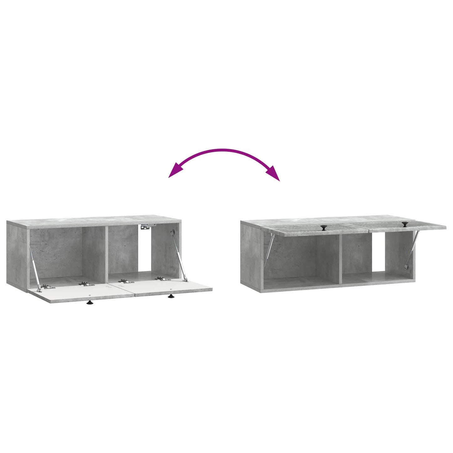 Væghængt TV-skab Betongrå 78,5 x 31 x 30 cm Konstrueret træ