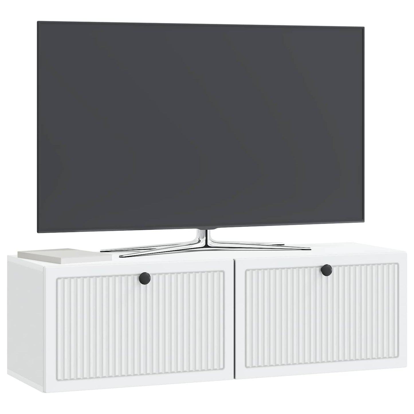Væghængt TV-skab Hvid 98 x 31 x 30 cm Konstrueret træ