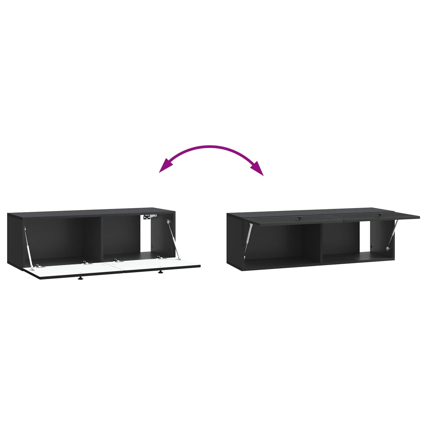 Væghængt TV-skab Sort 98 x 31 x 30 cm Konstrueret træ