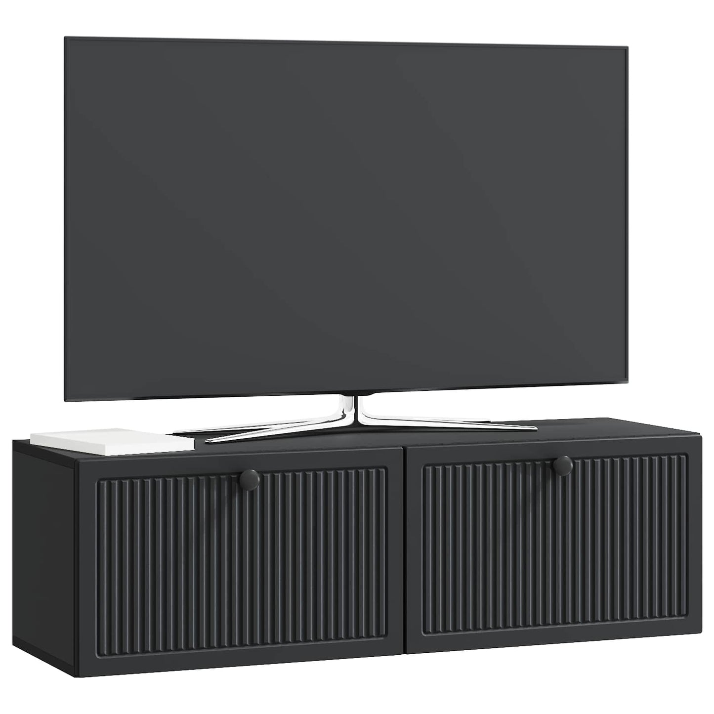 Væghængt TV-skab Sort 98 x 31 x 30 cm Konstrueret træ
