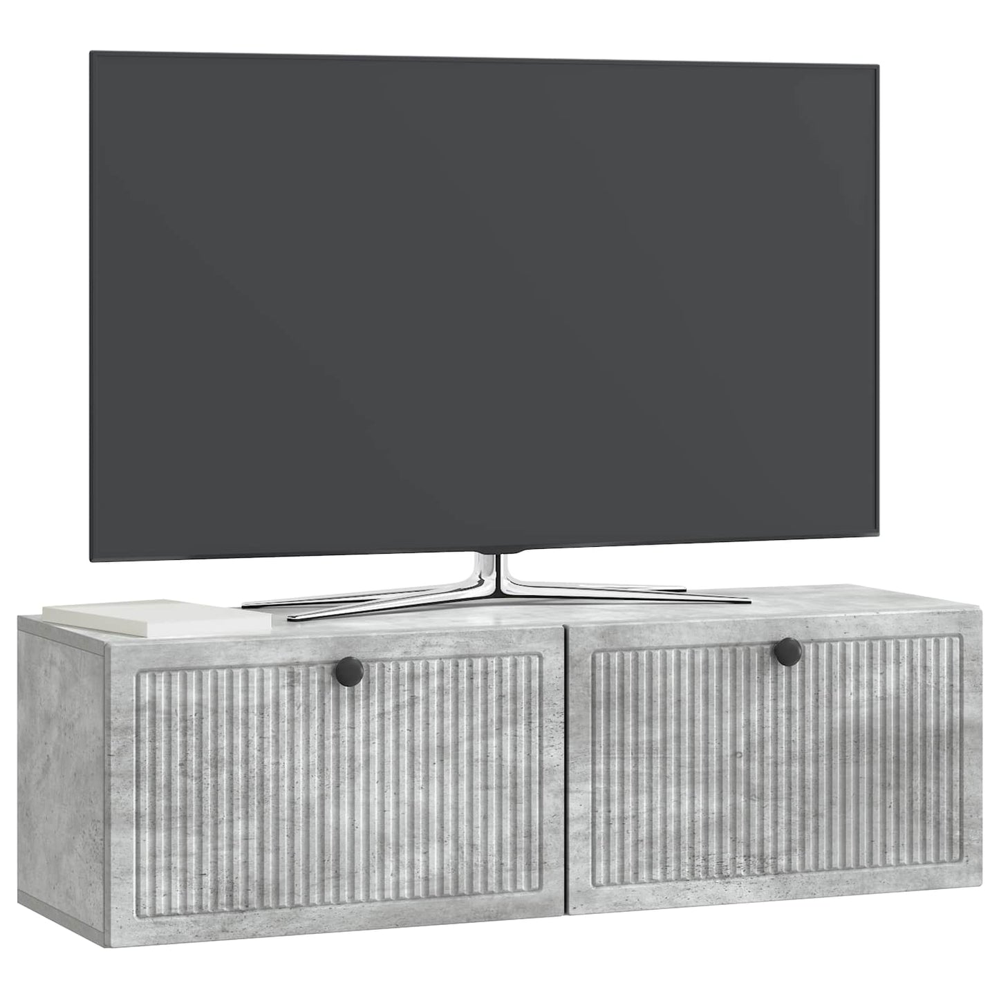 Væghængt TV-skab Betongrå 98 x 31 x 30 cm Konstrueret træ