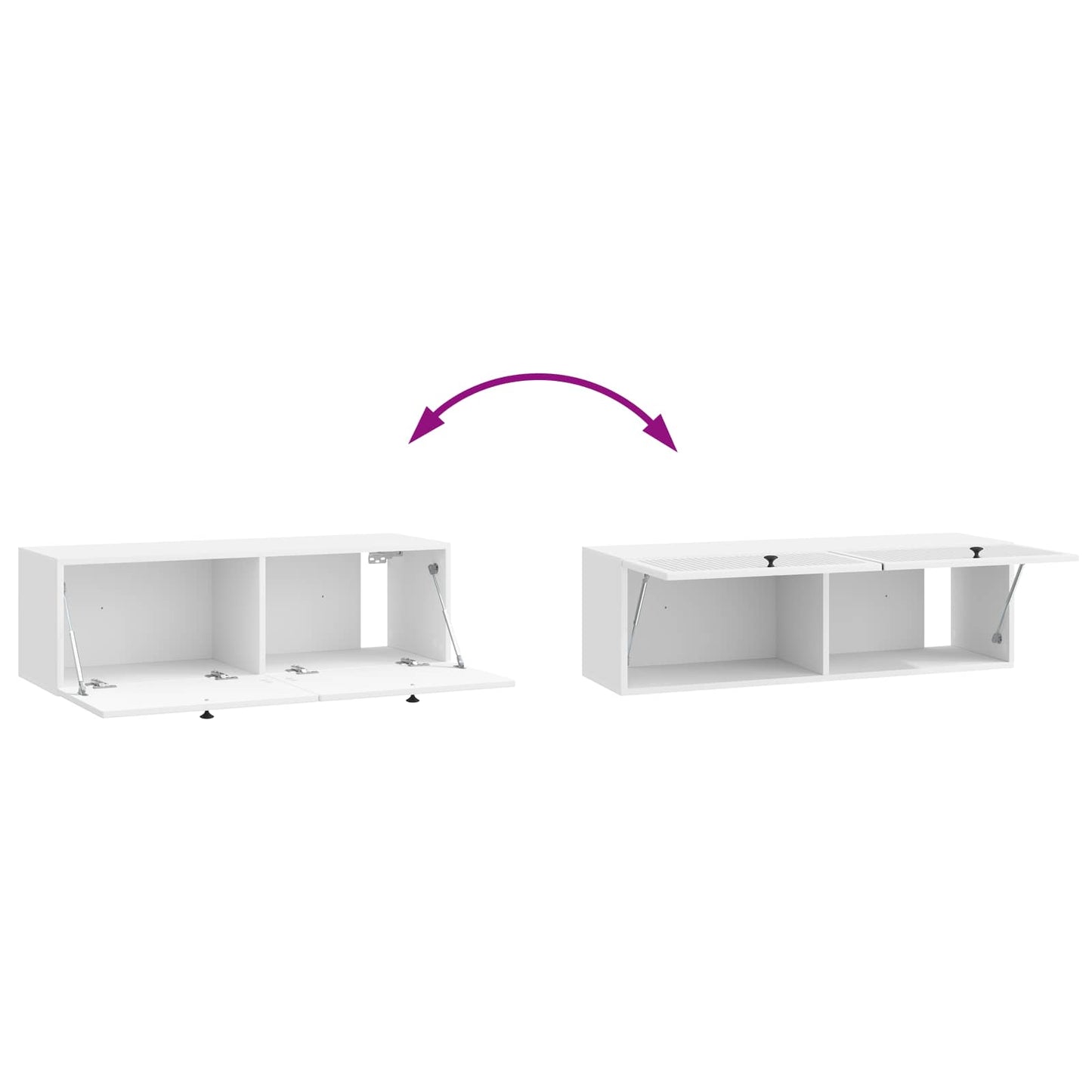 Væghængt TV-skab Hvid højglans 98 x 31 x 30 cm Konstrueret træ