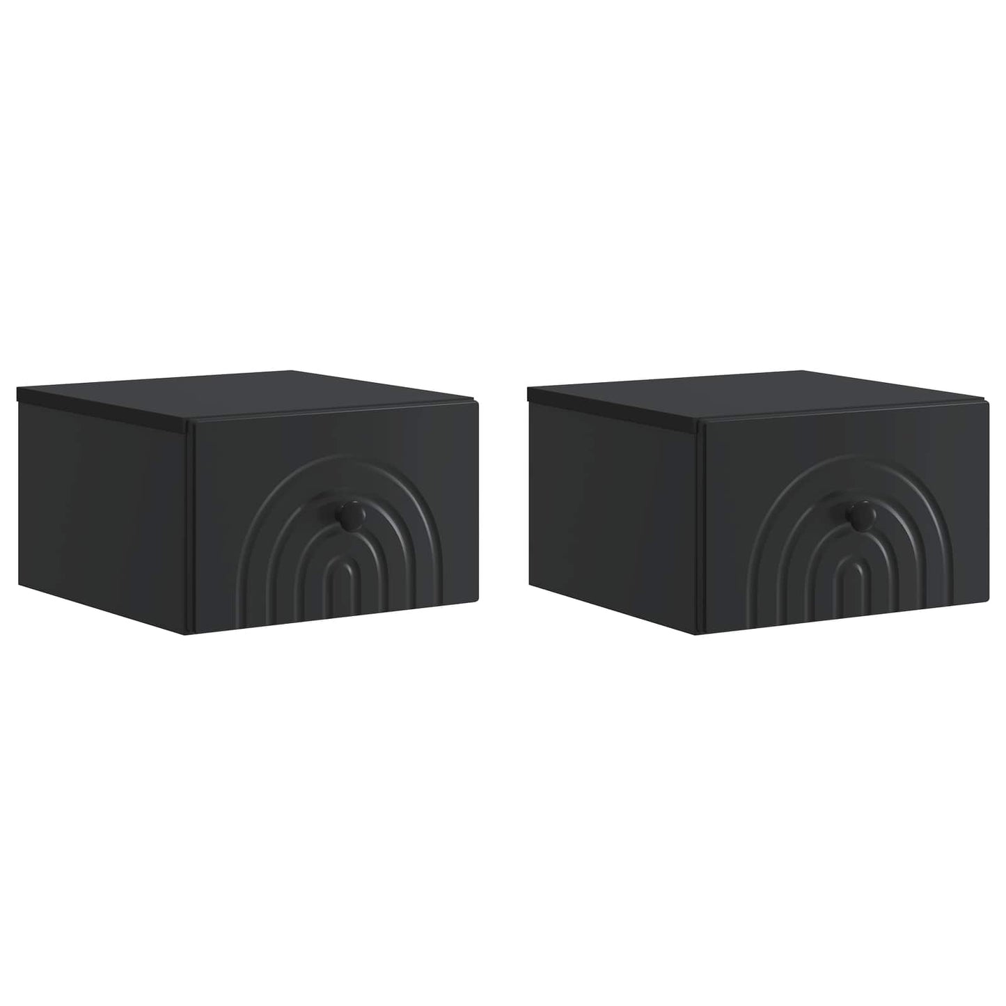 Væghængt Natbord 2 pcs Sort 33 x 34,5 x 20 cm Konstrueret træ