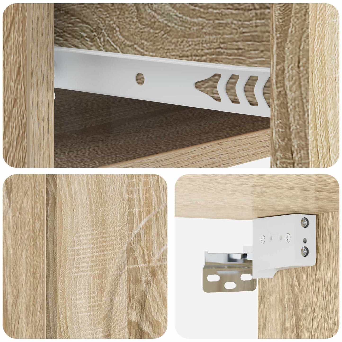 Væghængt Natbord med skuffe 2 pcs Sonoma-eg 33 x 34,5 x 20 cm