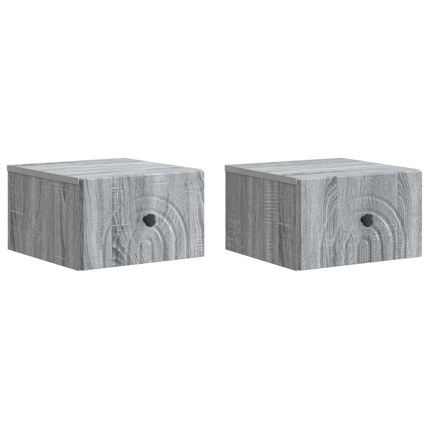 Væghængt Natbord 2 pcs Grå sonoma-eg 33 x 34,5 x 20 cm