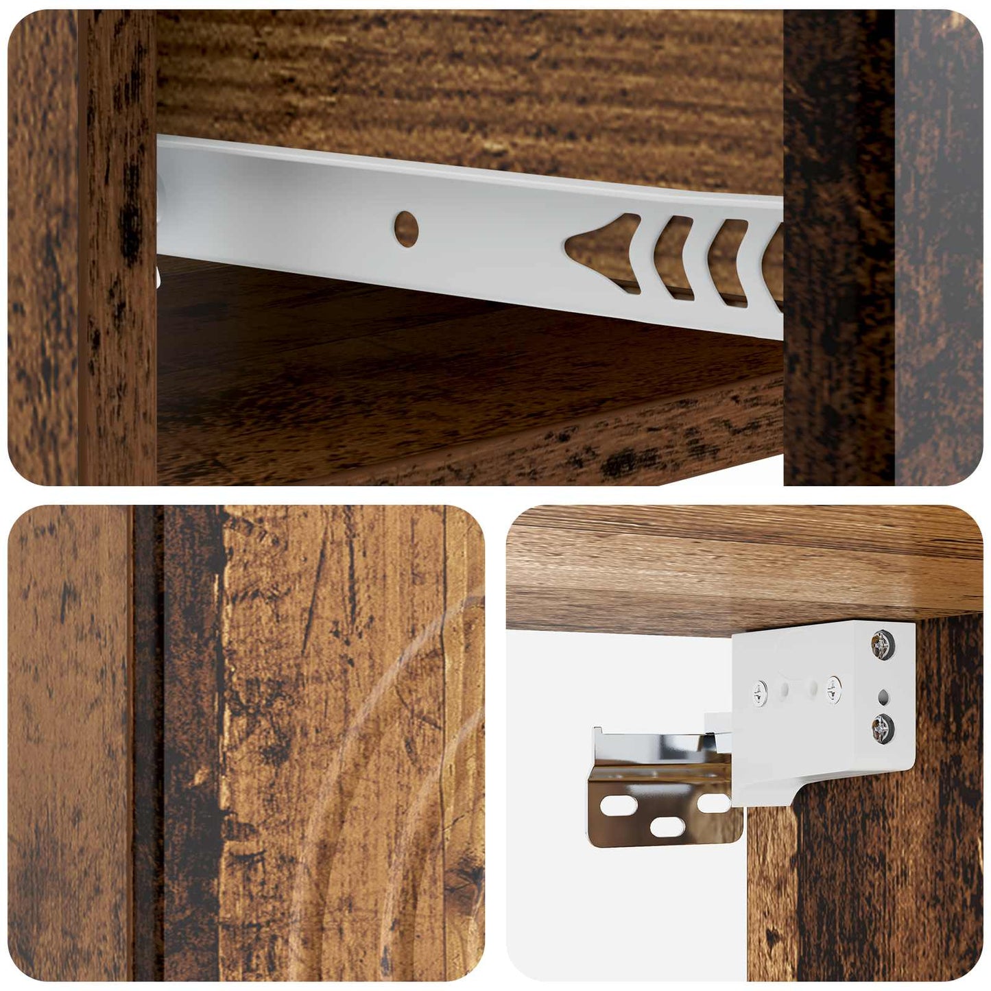 Væghængt Natbord med skuffe 2 pcs Gammelt træ 33 x 34,5 x 20 cm