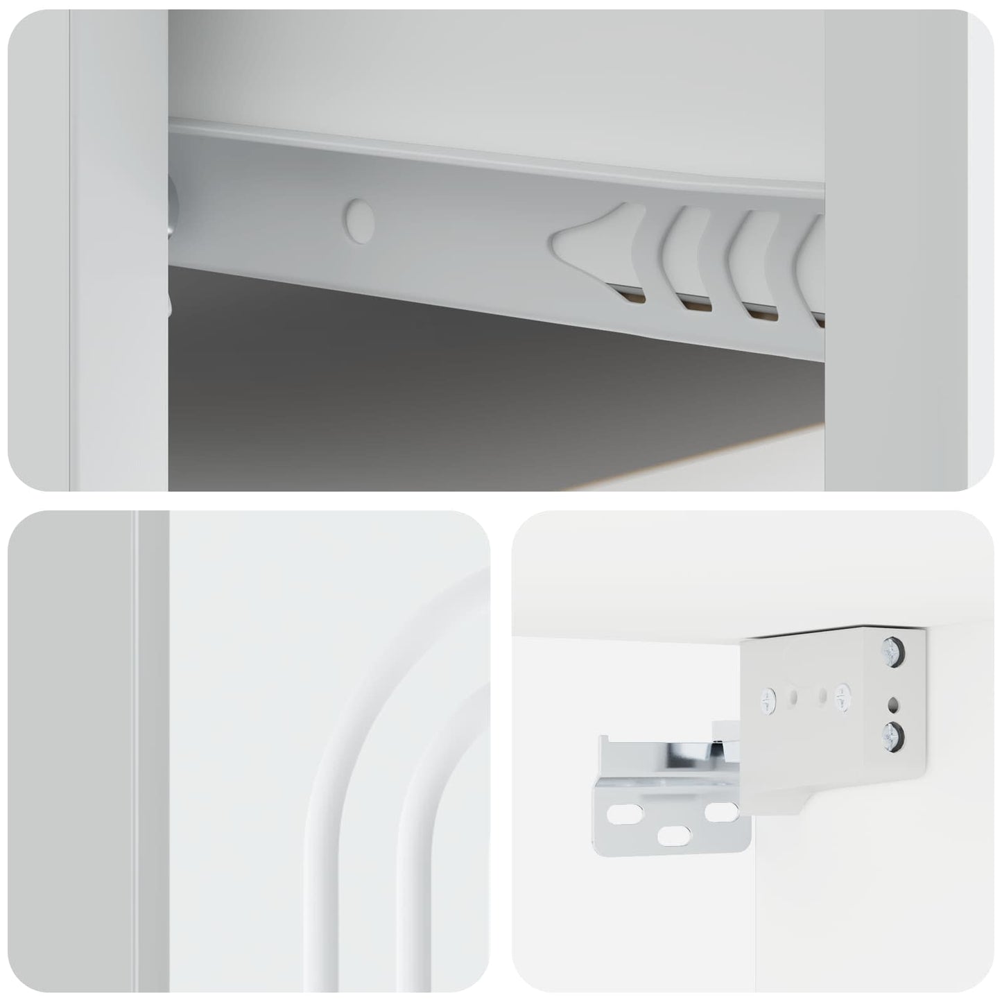 Væghængt Natbord 2 pcs Hvid 49 x 34,5 x 20 cm Konstrueret træ