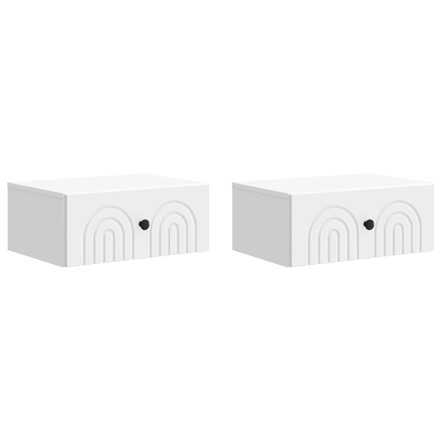 Væghængt Natbord 2 pcs Hvid 49 x 34,5 x 20 cm Konstrueret træ