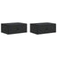 Væghængt Natbord 2 pcs Sort 49 x 34,5 x 20 cm Konstrueret træ