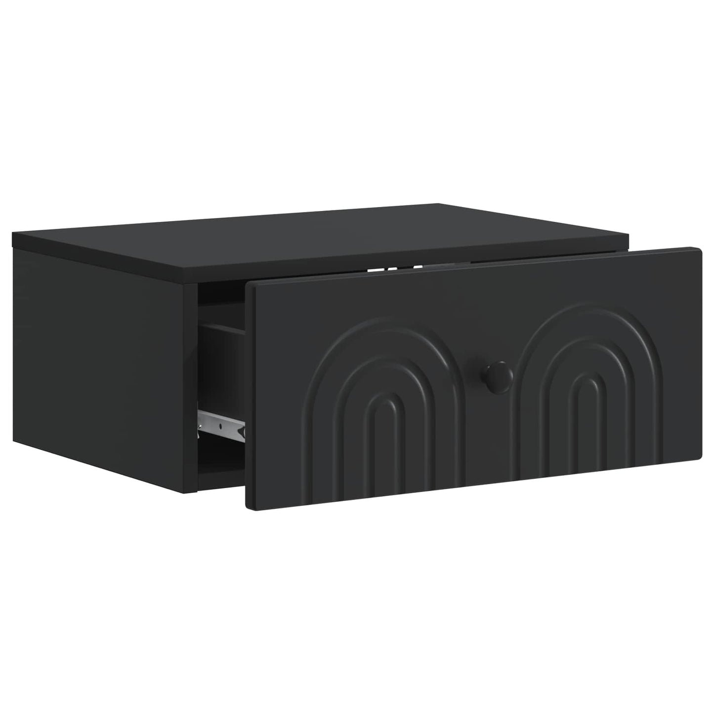 Væghængt Natbord 2 pcs Sort 49 x 34,5 x 20 cm Konstrueret træ