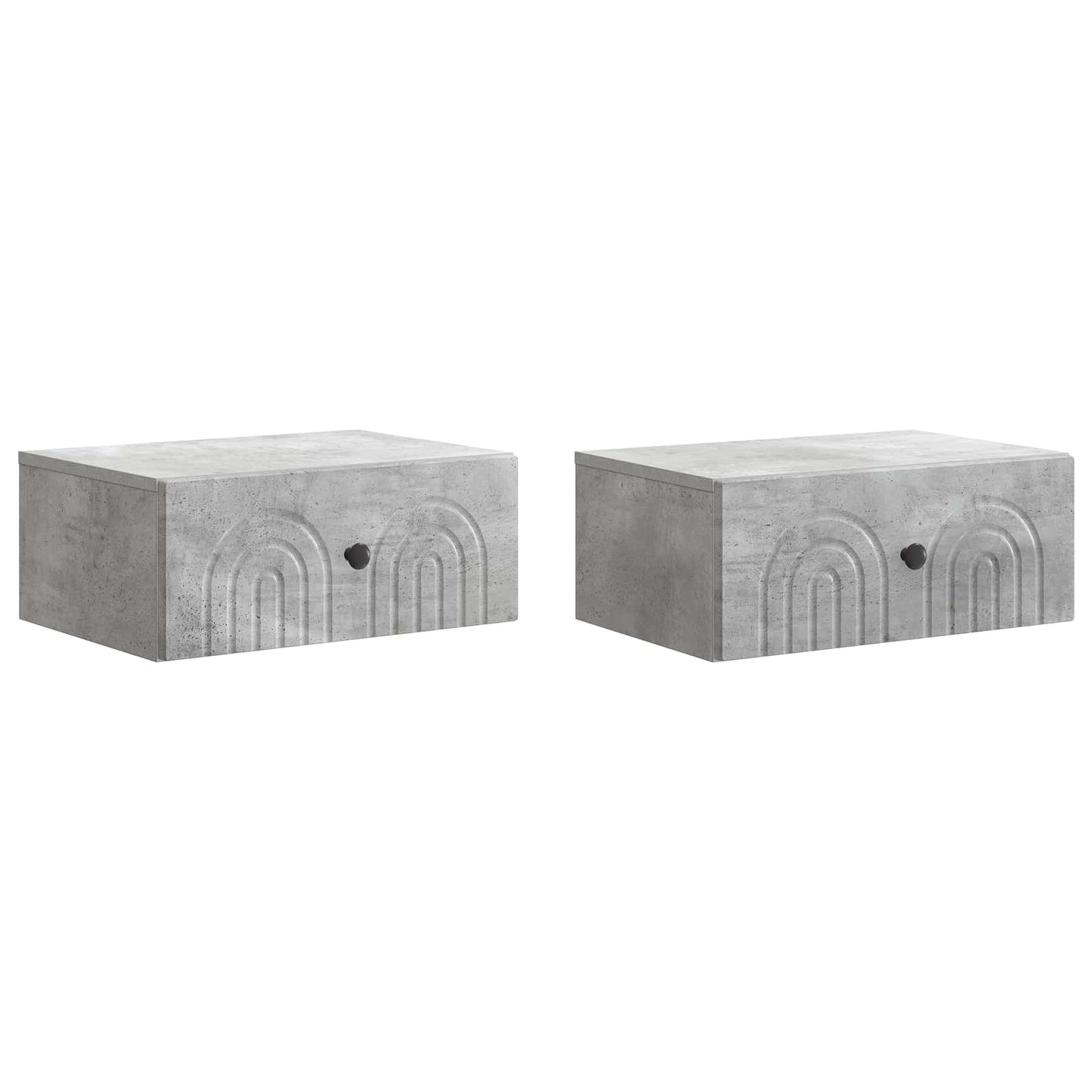 Væghængt Natbord med skuffe 2 pcs Betongrå 49 x 34,5 x 20 cm