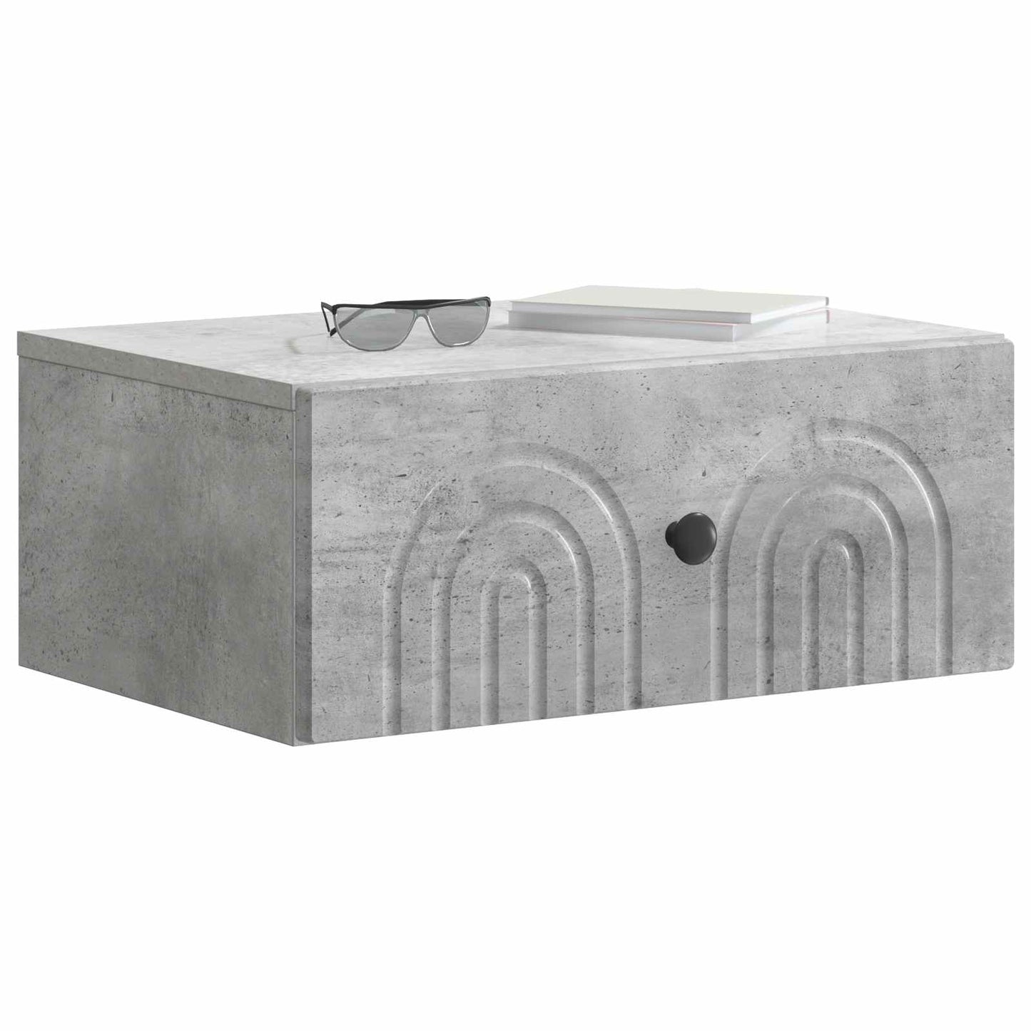 Væghængt Natbord med skuffe 2 pcs Betongrå 49 x 34,5 x 20 cm