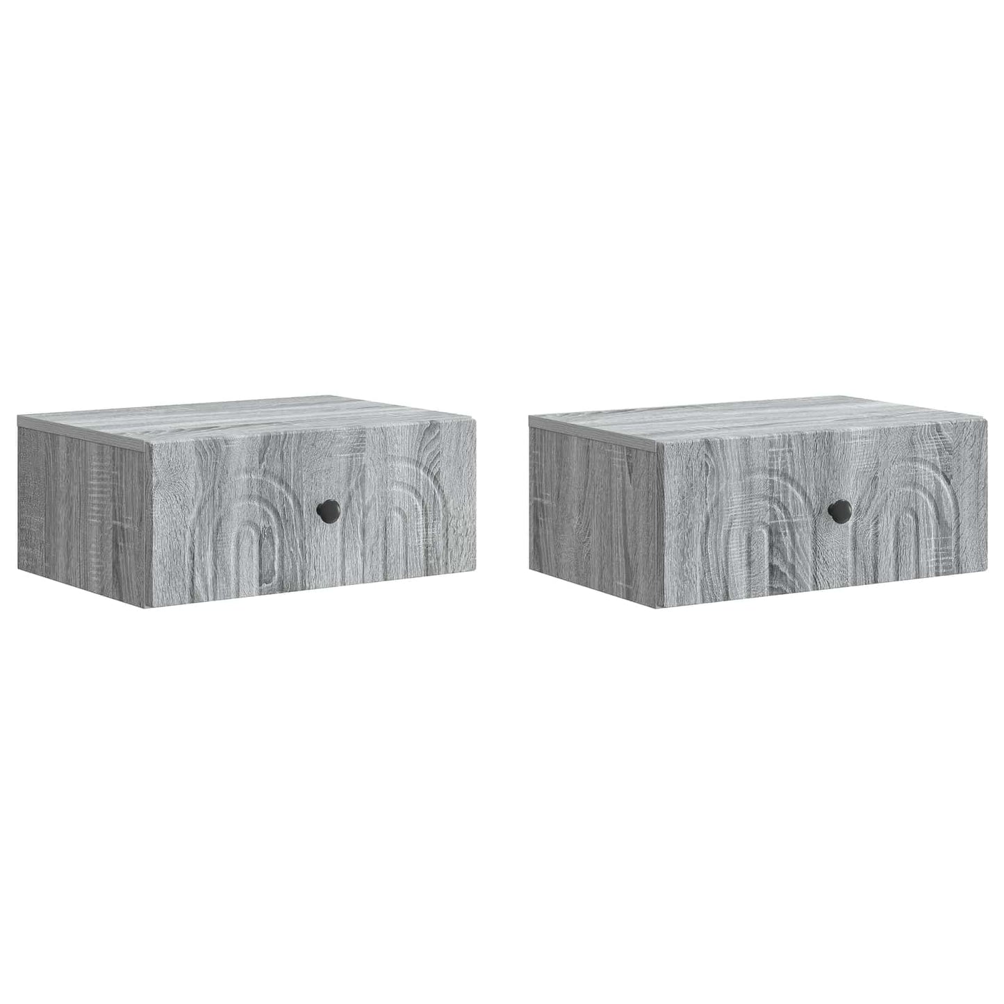 Væghængt Natbord 2 pcs Grå sonoma-eg 49 x 34,5 x 20 cm