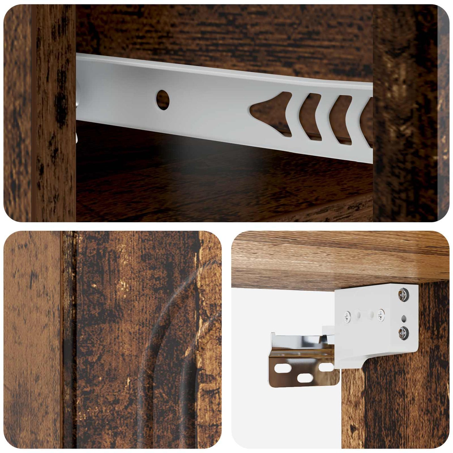 Væghængt Natbord med skuffe 2 pcs Gammelt træ 49 x 34,5 x 20 cm