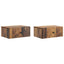 Væghængt Natbord med skuffe 2 pcs Gammelt træ 49 x 34,5 x 20 cm
