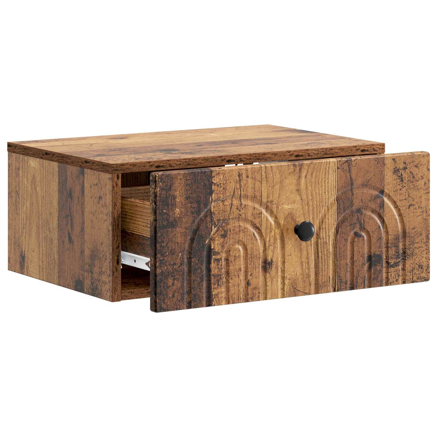 Væghængt Natbord med skuffe 2 pcs Gammelt træ 49 x 34,5 x 20 cm