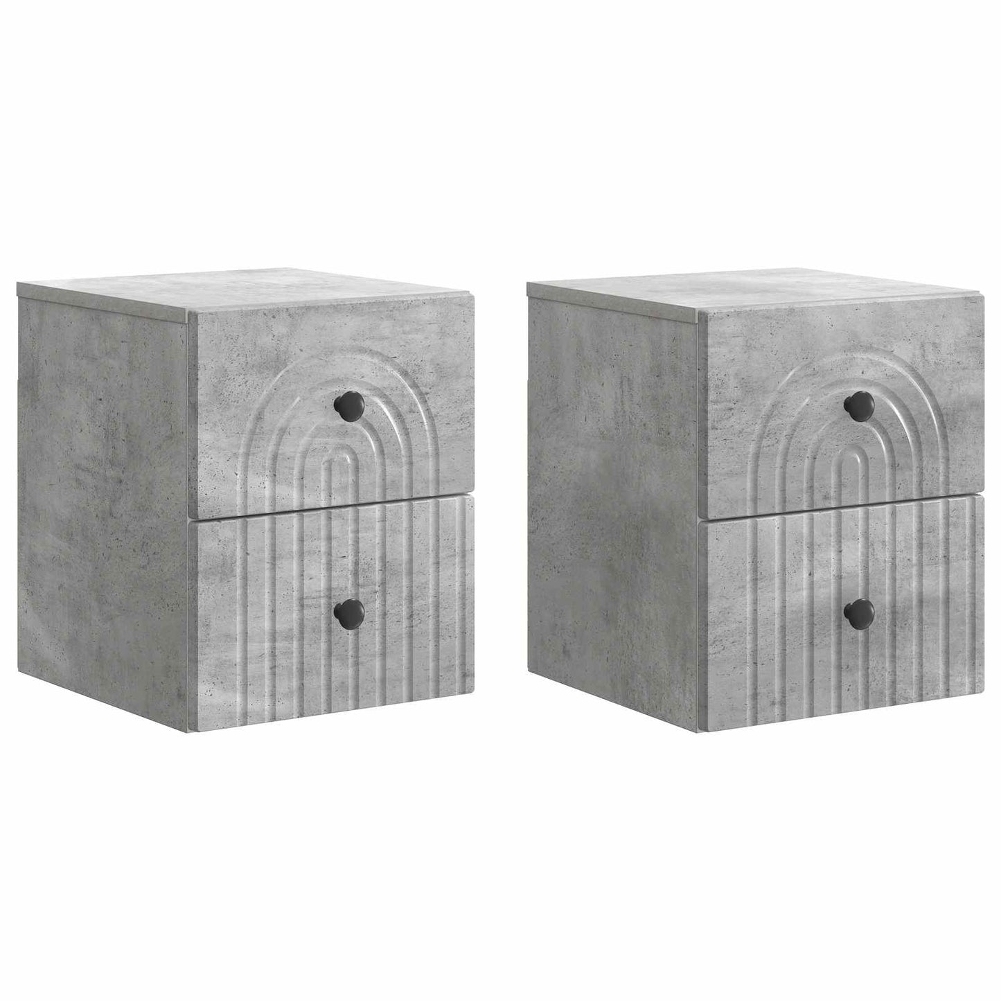 Væghængt Natbord med skuffe 2 pcs Betongrå 33 x 34,5 x 40 cm