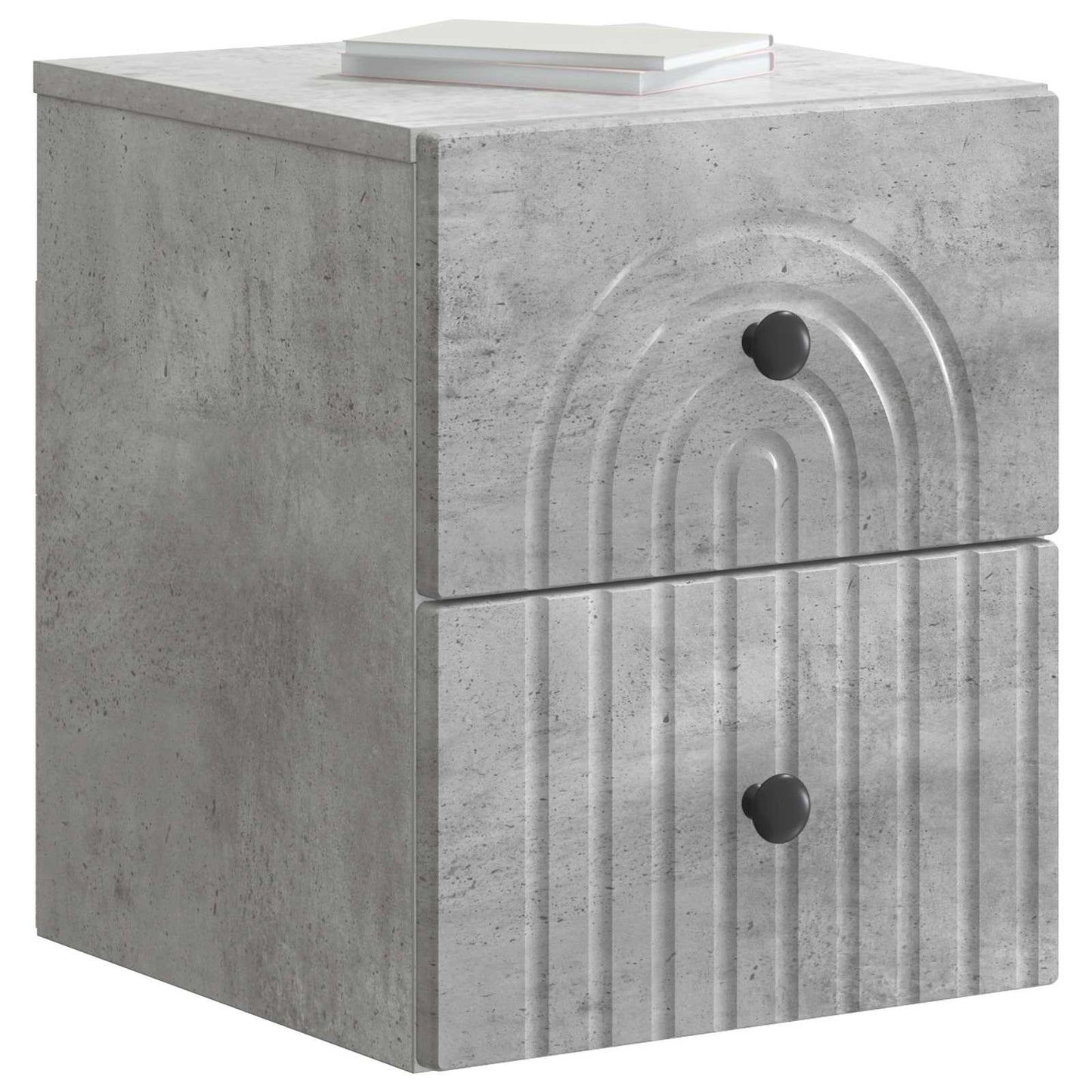 Væghængt Natbord med skuffe 2 pcs Betongrå 33 x 34,5 x 40 cm