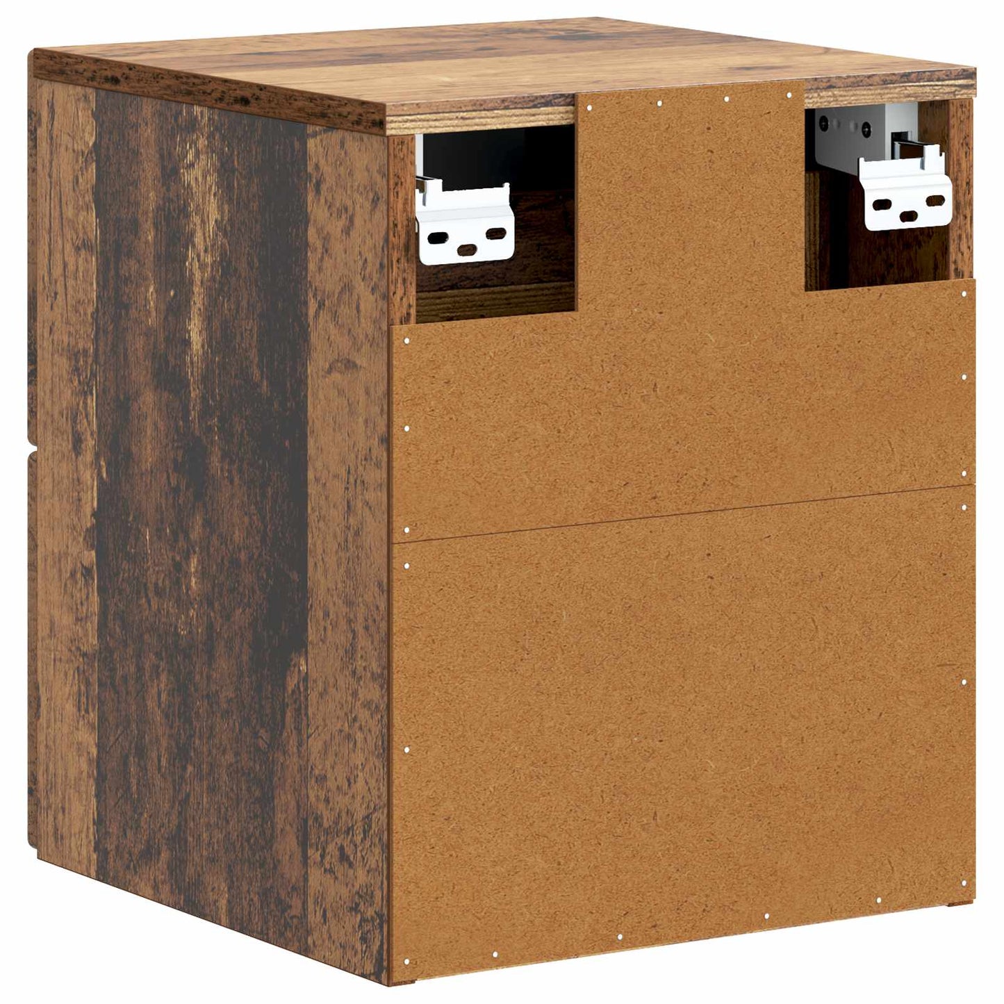 Væghængt Natbord med skuffe 2 pcs Gammelt træ 33 x 34,5 x 40 cm