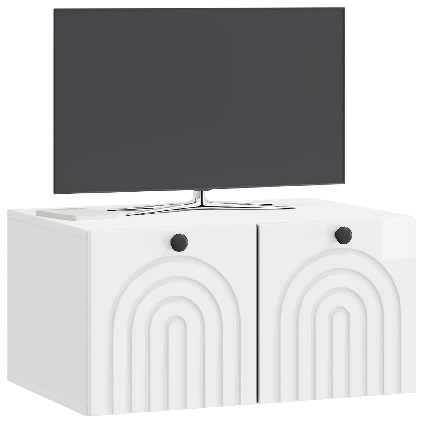 Væghængt TV-skab Vægmonteret Hvid højglans 59,5 x 41 x 30 cm