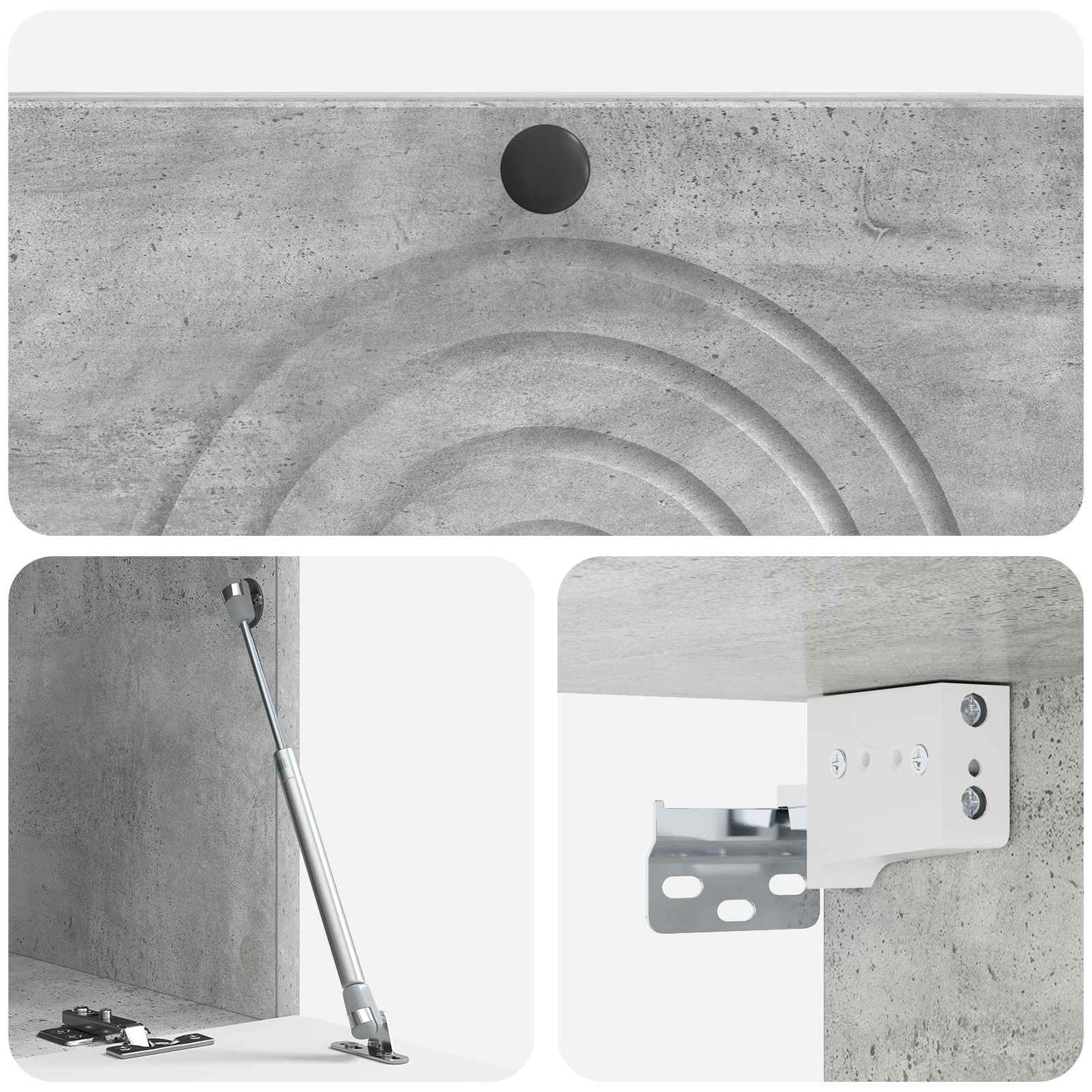 Væghængt TV-skab Betongrå 78,5 x 41 x 30 cm Konstrueret træ