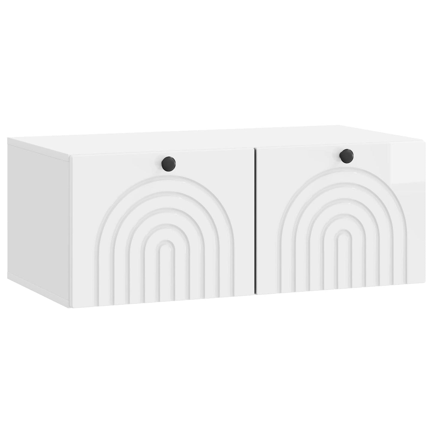 Væghængt TV-skab Vægmonteret Hvid højglans 78,5 x 41 x 30 cm