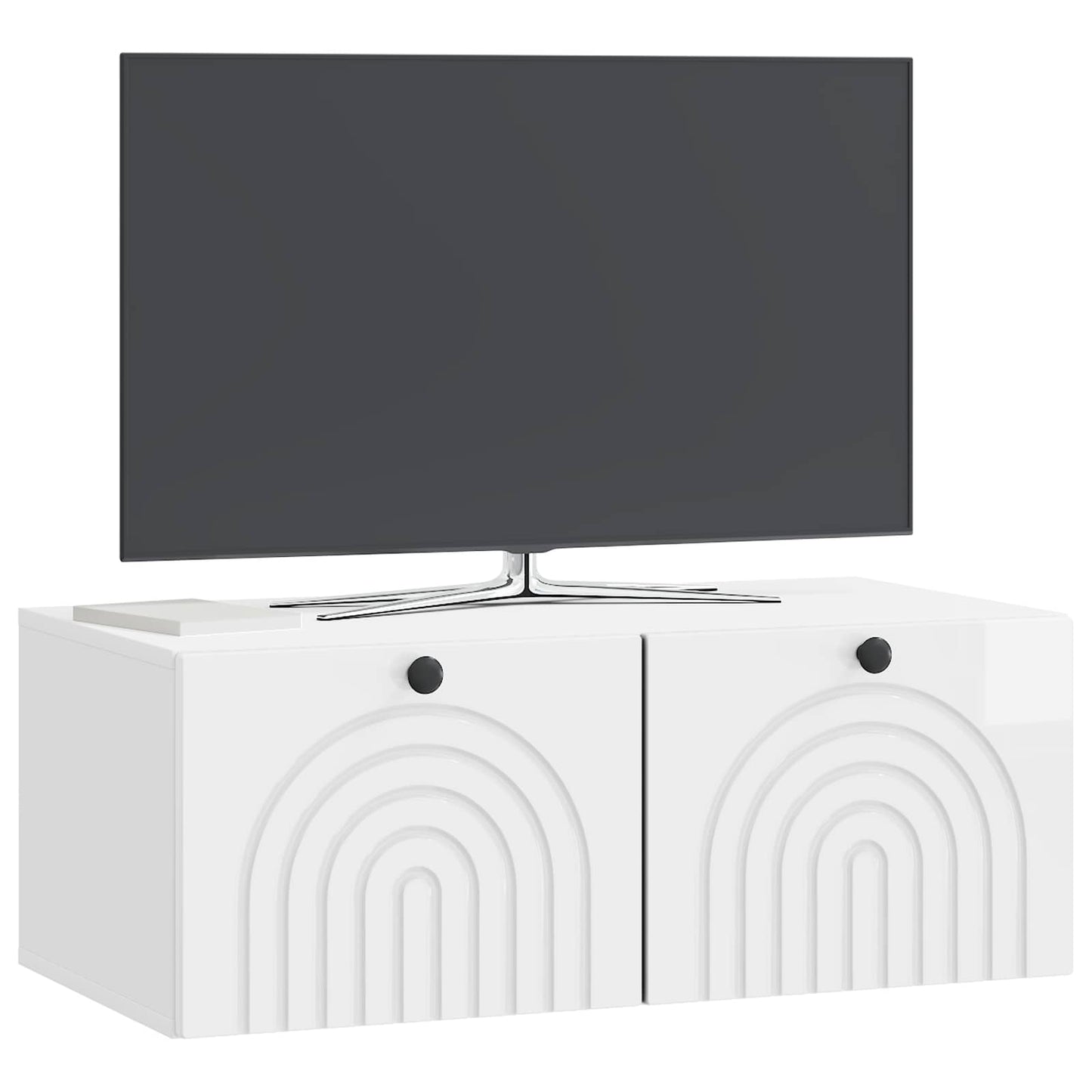 Væghængt TV-skab Vægmonteret Hvid højglans 78,5 x 41 x 30 cm