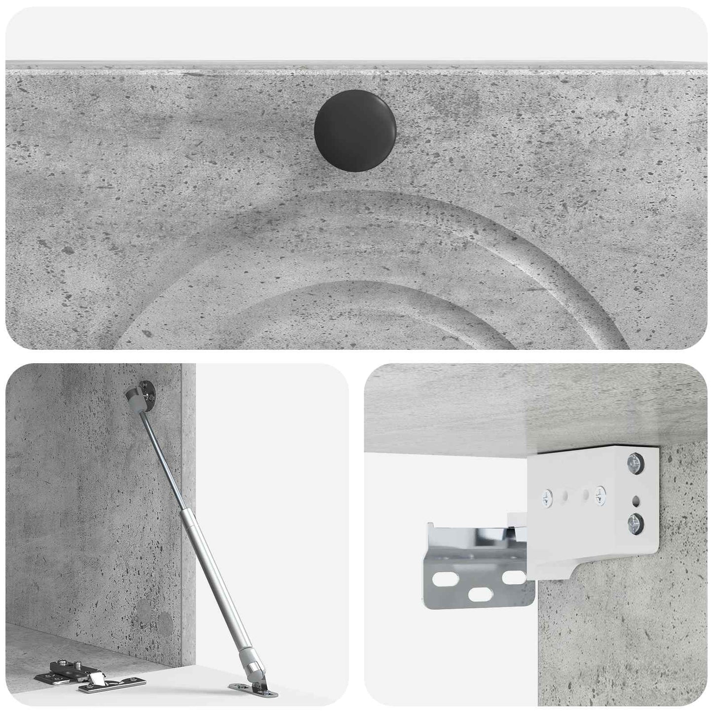 Væghængt TV-skab Betongrå 59,5 x 31 x 30 cm Konstrueret træ