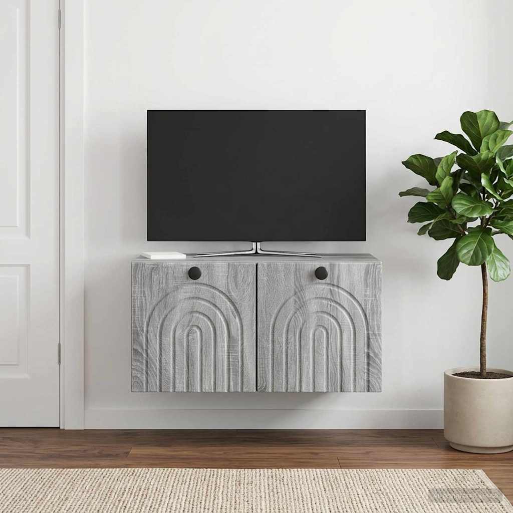 Væghængt TV-skab Vægmonteret Grå sonoma-eg 59,5 x 31 x 30 cm